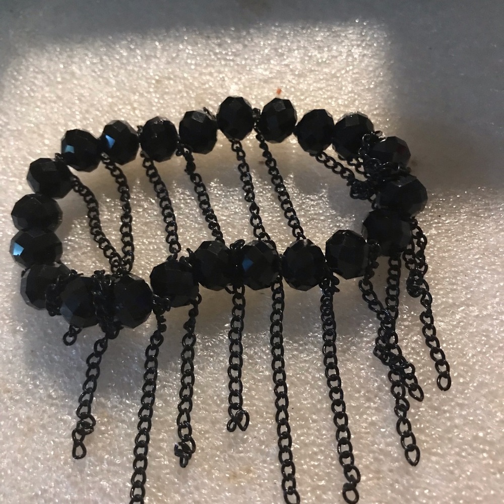 Black faced glassBeaded Fringe Bracelet - Women Jewelry